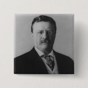 Theodore Roosevelt Portrait Vierkante Button 5,1 Cm