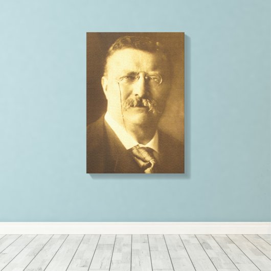 THEODORE ROOSEVELT Portret van Edward S. Curtis Canvas Afdruk (Insitu (Houten vloer))