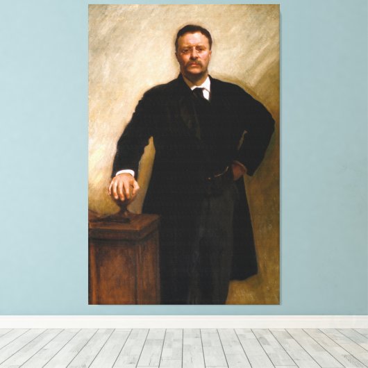 THEODORE ROOSEVELT-portret van John Singer Sargent Canvas Afdruk (Insitu (Houten vloer))