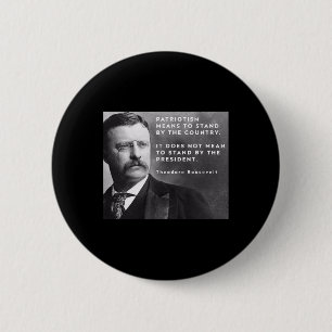 Theodore Roosevelt Pro-democratie Anti-trump Patri Ronde Button 5,7 Cm