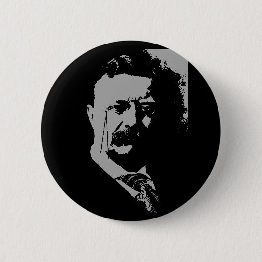 Theodore Roosevelt silhouette Ronde Button 5,7 Cm (Voorkant)