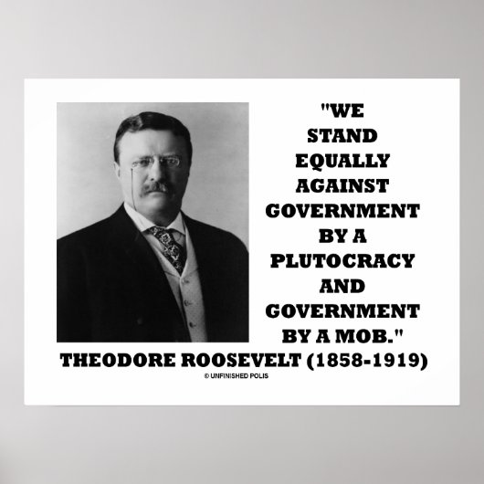 Theodore Roosevelt Stand Government Plutocracy Mob Poster (Voorkant)