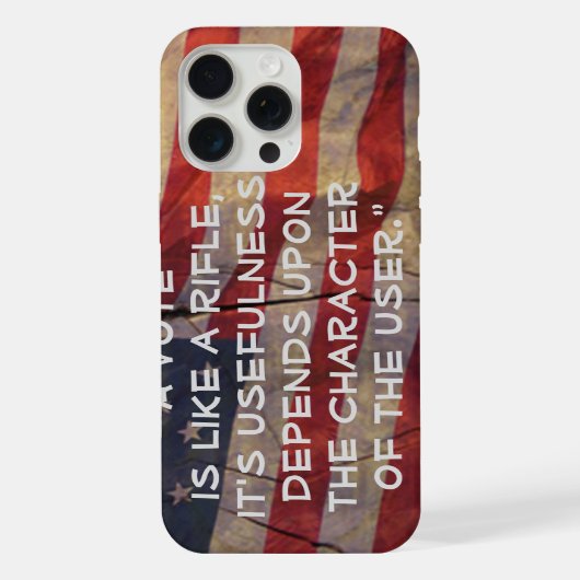 Theodore Roosevelt Stemcitaat VS Vlag iPhone Hoesje (Achterkant)