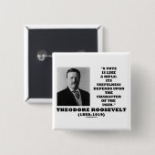 Theodore Roosevelt Stemming is als een rimpelteken Vierkante Button 5,1 Cm (Voorkant /achterkant)