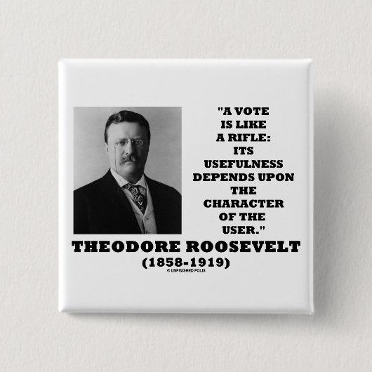 Theodore Roosevelt Stemming is als een rimpelteken Vierkante Button 5,1 Cm (Voorkant)