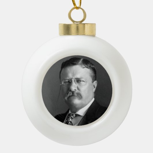 Theodore Roosevelt Teddy President Keramische Bal Ornament (Voorkant)