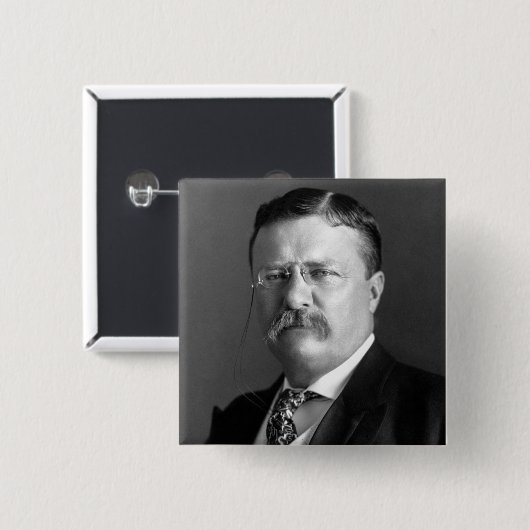 Theodore Roosevelt Teddy President Vierkante Button 5,1 Cm (Voorkant /achterkant)