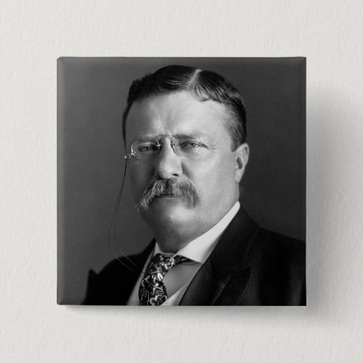 Theodore Roosevelt Teddy President Vierkante Button 5,1 Cm (Voorkant)