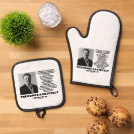 Theodore Roosevelt Waste vernietigt natuurlijke hu Ovenwant & Pannenlap Set