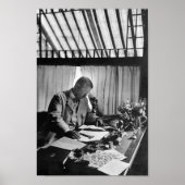 Theodore Roosevelt werkt op het bureau - Sagamore  Poster (Voorkant)
