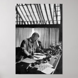 Theodore Roosevelt werkt op het bureau - Sagamore  Poster