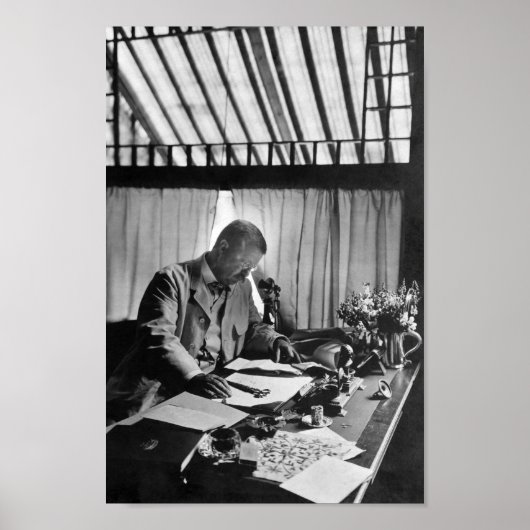 Theodore Roosevelt werkt op het bureau - Sagamore  Poster (Voorkant)