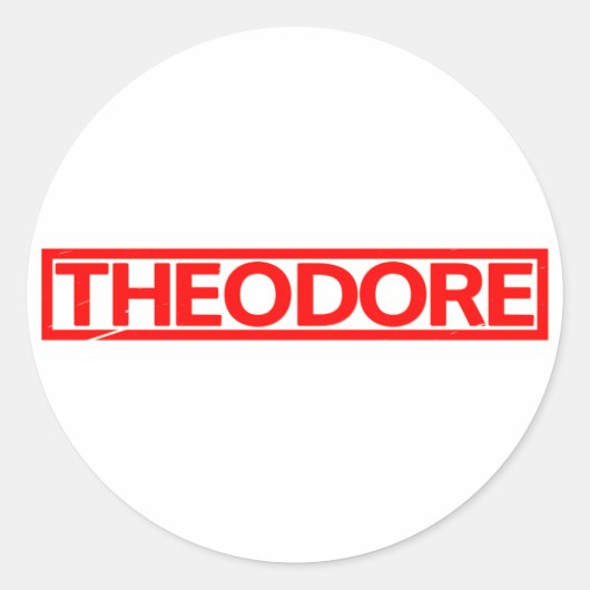 Theodore Stamp Ronde Sticker (Voorkant)