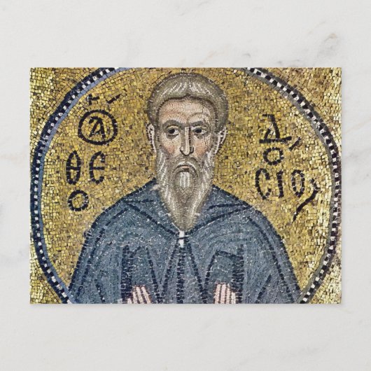 Theodosius de Cenobiarch Byzantijnse Mozaïek Icoon Briefkaart (Voorkant)
