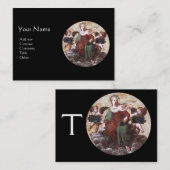 THEOLOGIE-monogram, zwart parelpapier Visitekaartje (Voorkant / Achterkant)