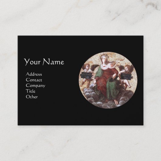 THEOLOGIE-monogram, zwart parelpapier Visitekaartje (Voorkant)