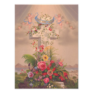 Theologische deugden Geloof, Hoop en Liefde Foto Afdruk