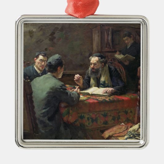 Theologische discussie, 1888 metalen ornament (Voorkant)