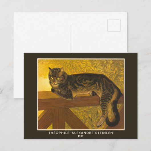 Théophile-Alexandre Steinlen, Kat op een Ballustra Briefkaart (Voorkant / Achterkant)