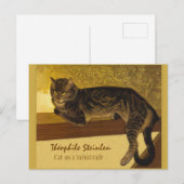 Théophile Steinlen Cat op een balustrade 1909 Briefkaart (Voorkant / Achterkant)