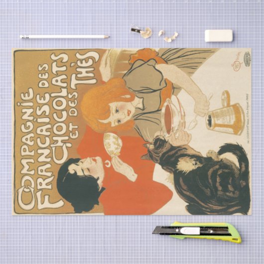 Théophile Steinlen Compagnie Française Chocolade Tissuepapier (Craft)
