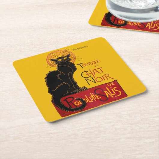 Theophile Steinlen - De Zwarte Kat Oud Kartonnen Onderzetters (Schuin)