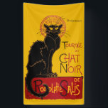 Theophile Steinlen - De Zwarte Kat Vintage Spandoek<br><div class="desc">Oude poster voor een tour van Le Chat Noir (Zwarte Kat) - Theophile Alexandre Steinlen, 1896</div>