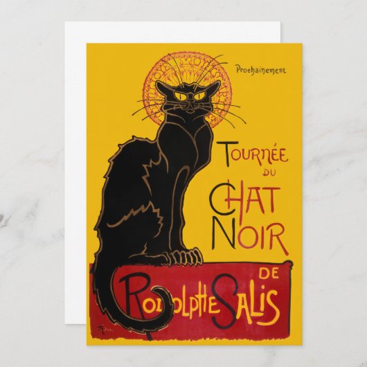 Theophile Steinlen - Le Chat Noir  Bedankkaart (Voorkant / Achterkant)