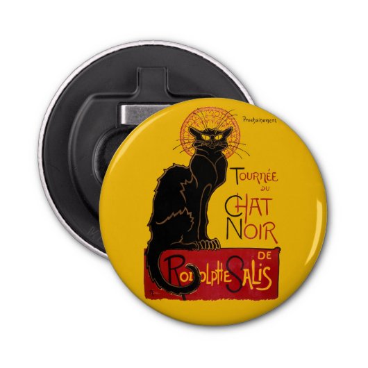 Theophile Steinlen - Le Chat Noir Button Flesopener (Voorkant)