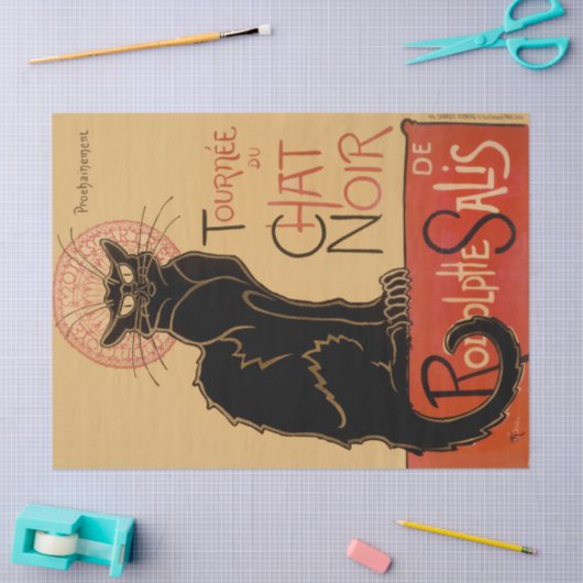 Théophile Steinlen Le Chat Noir Decoupage Tissuepapier (Craft)