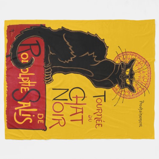 Theophile Steinlen - Le Chat Noir  Fleece Deken (Voorkant (Horizontaal))