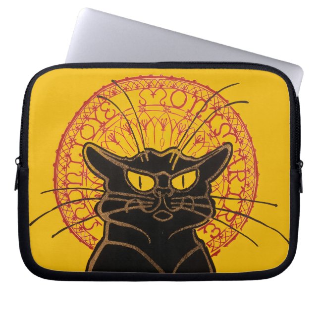 Theophile Steinlen - Le Chat Noir  Laptop Sleeve (Voorkant)