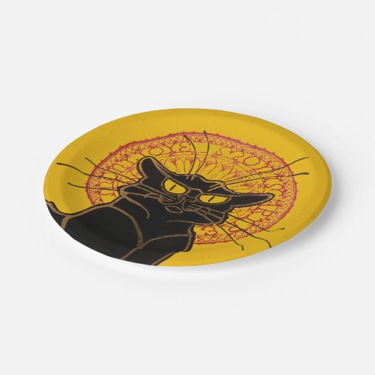 Theophile Steinlen - Le Chat Noir  Papieren Bordje (Gekanteld)