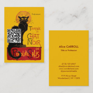Theophile Steinlen - Le Chat Noir - QR-code Visitekaartje