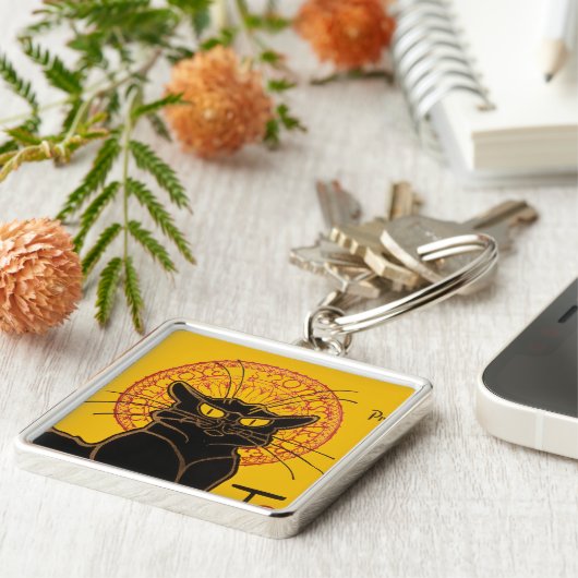 Theophile Steinlen - Le Chat Noir Sleutelhanger (Zijkant)