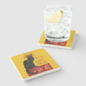 Theophile Steinlen - Le Chat Noir  Stenen Onderzetter (Zijkant)