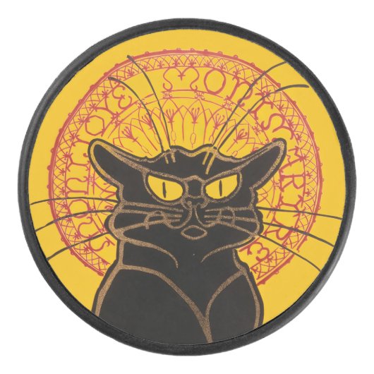 Theophile Steinlen - Le Chat Noir Vintage Hockey Puck (Voorkant)