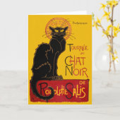 Theophile Steinlen - Le Chat Noir Vintage Kaart (Gele Bloem)