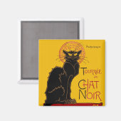 Theophile Steinlen - Le Chat Noir Vintage Magneet (Voorkant / Achterkant)