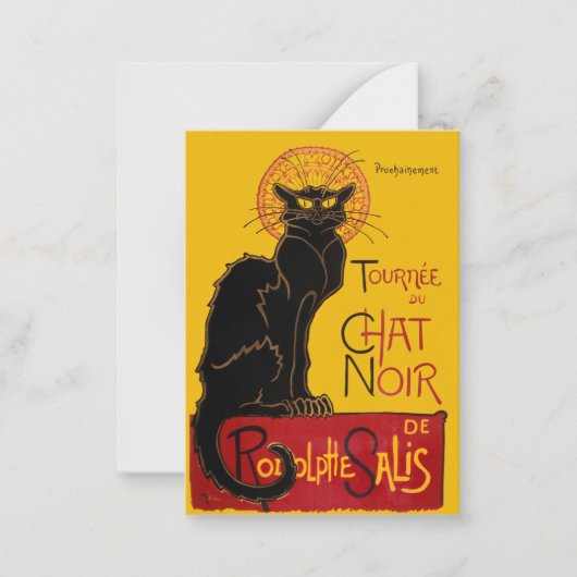 Theophile Steinlen - Le Chat Noir Vintage Notitiekaartje (Voorkant)