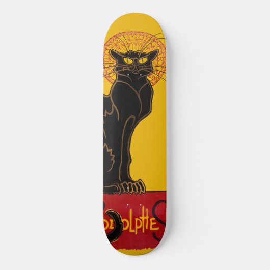 Theophile Steinlen - Le Chat Noir Vintage Persoonlijk Skateboard (Voorkant)
