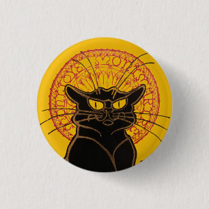 Theophile Steinlen - Le Chat Noir Vintage Ronde Button 3,2 Cm