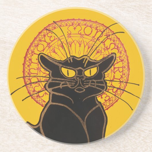 Theophile Steinlen - Le Chat Noir  Zandsteen Onderzetter (Voorkant)