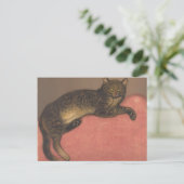 Théophile Steinlen | Winter: Kat op een kussen Briefkaart (Staand voorkant)