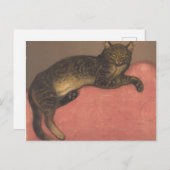 Théophile Steinlen | Winter: Kat op een kussen Briefkaart (Voorkant / Achterkant)