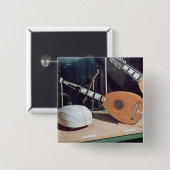 Theorbo, 1637 vierkante button 5,1 cm (Voorkant /achterkant)