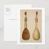 Theorbo, gemaakt door Giovanni Krebar, Padua, 1629 Briefkaart (Voorkant / Achterkant)