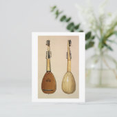 Theorbo, gemaakt door Giovanni Krebar, Padua, 1629 Briefkaart (Staand voorkant)