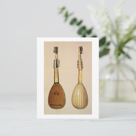 Theorbo, gemaakt door Giovanni Krebar, Padua, 1629 Briefkaart (Staand voorkant)