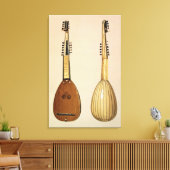 Theorbo, gemaakt door Giovanni Krebar, Padua, 1629 Canvas Afdruk (Insitu (Woonkamer))